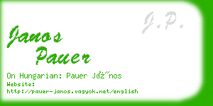 janos pauer business card